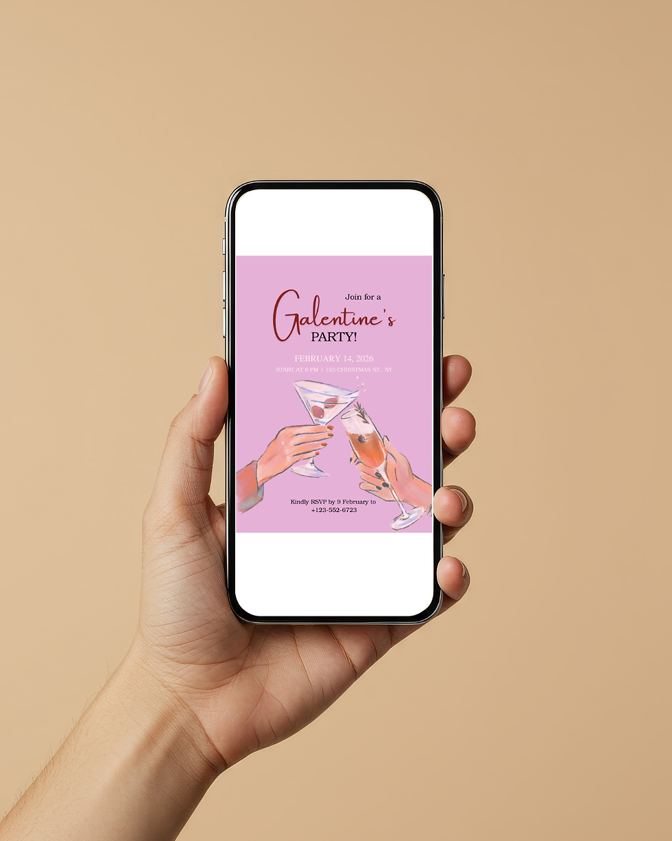 Sīktēls: Editable dinner invitation for cocktail party, watercolor design printable Canva template