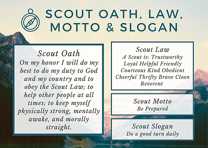 Littleton Boy Scout oath, law, motto and slogan