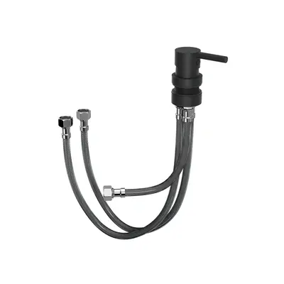 Photo du robinet intégré noir mat (eau chaude + froide)