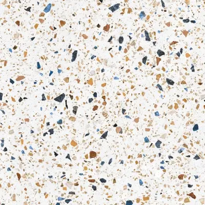 Motif terrazzo blanc aux éclats colorés