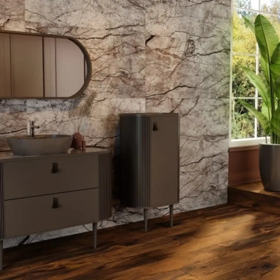 Photo des carreaux en porcelaine SAGANO GRIS LIGNE FONCÉ 60x120 CM