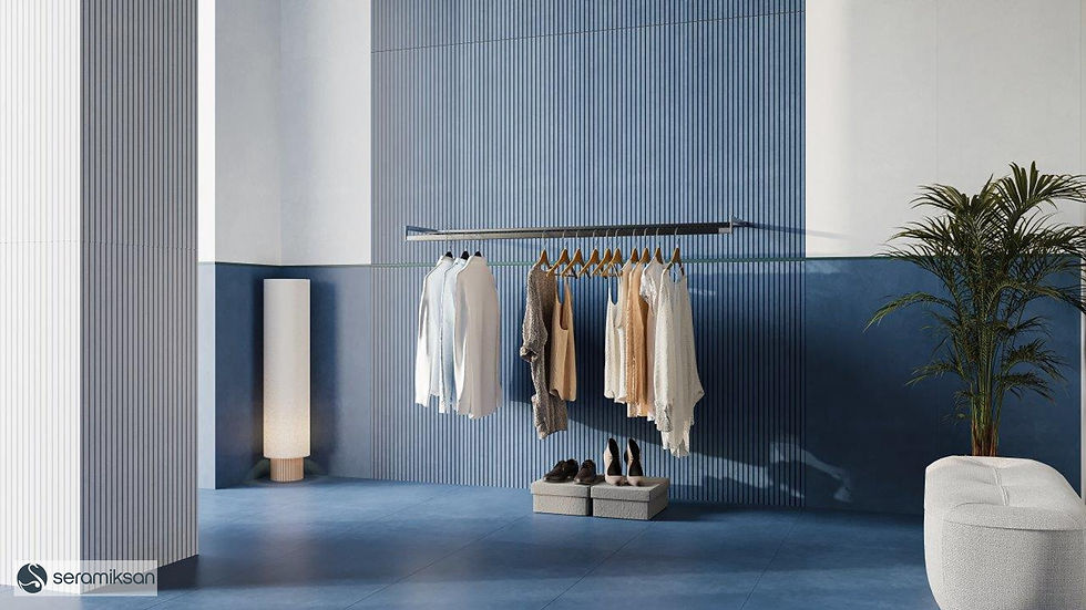 Dressing moderne avec portant et vêtements