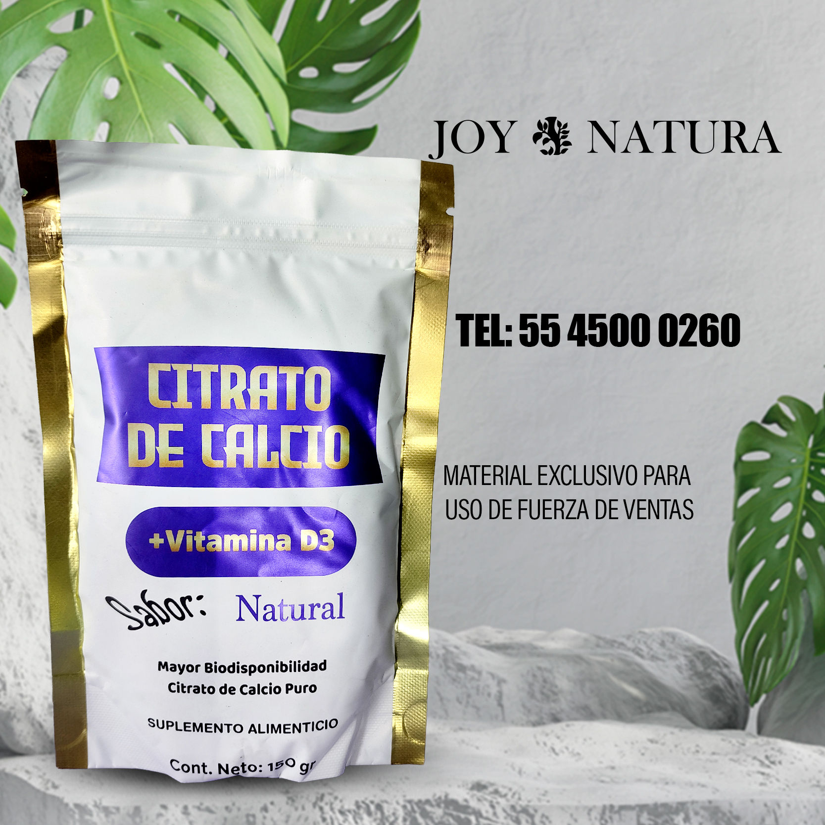 CITRATO DE CALCIO +D3 POLVO NATURAL 150 GR