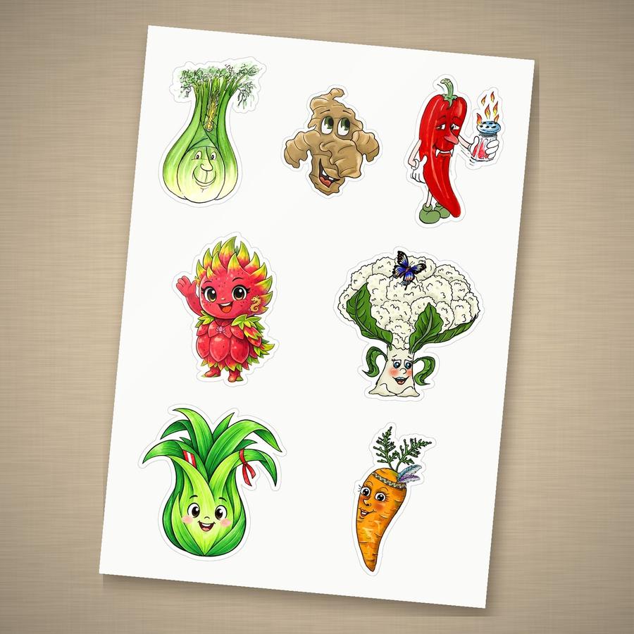 Pauli Broccoli Kiss-Cut Collector Sticker Sheet 10: South, Southeast & Central Asia