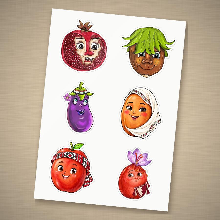 Pauli Broccoli Kiss-Cut Collector Sticker Sheet 08: Middle East & Caucasus