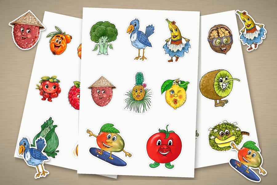 Pauli Broccoli Kiss-Cut Collector Sticker Sheets spread