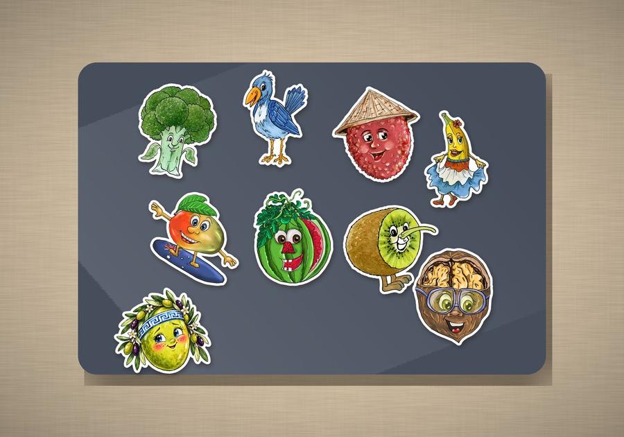 Pauli Broccoli stickers on laptop and water bottle
