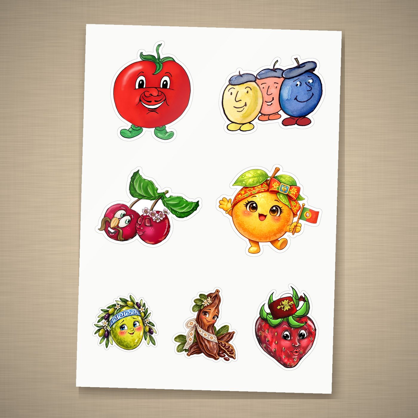 Pauli Broccoli Kiss-Cut Collector Sticker Sheet 07: West & Southern Africa + Indian Ocean islands