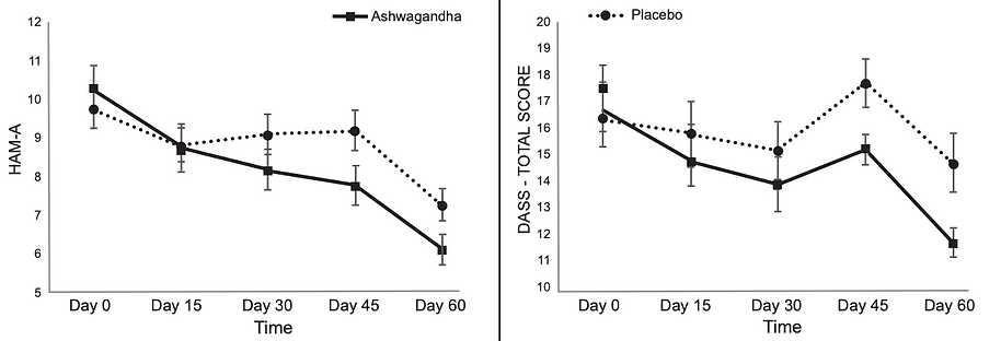 ashwagandha vs placebo impact on perceived levels of stress