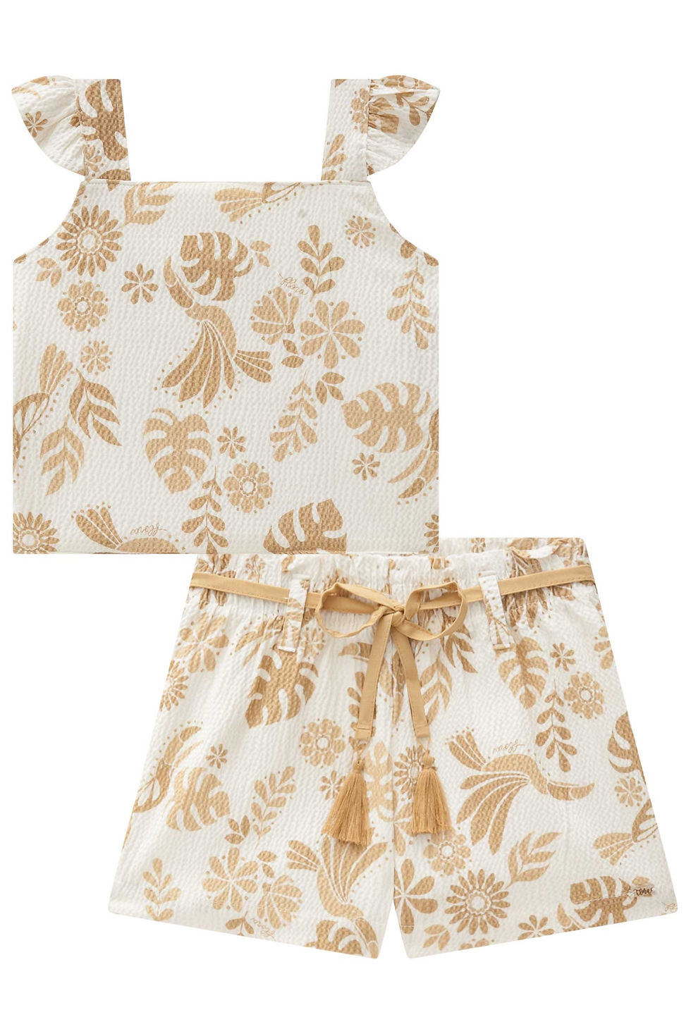 Miniatura: Conjunto cropped e short em tecido texturizado