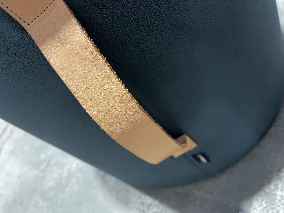 Miniature : Pouf bicolore Dodo de chez Sitland – Poignée cuir (Qté : 14) ACC181