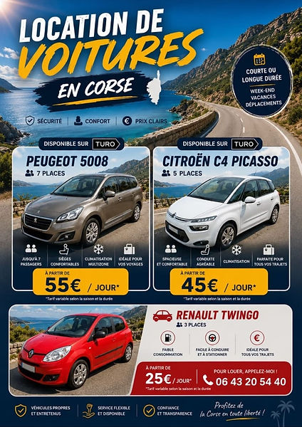 Affiche Location de Voitures