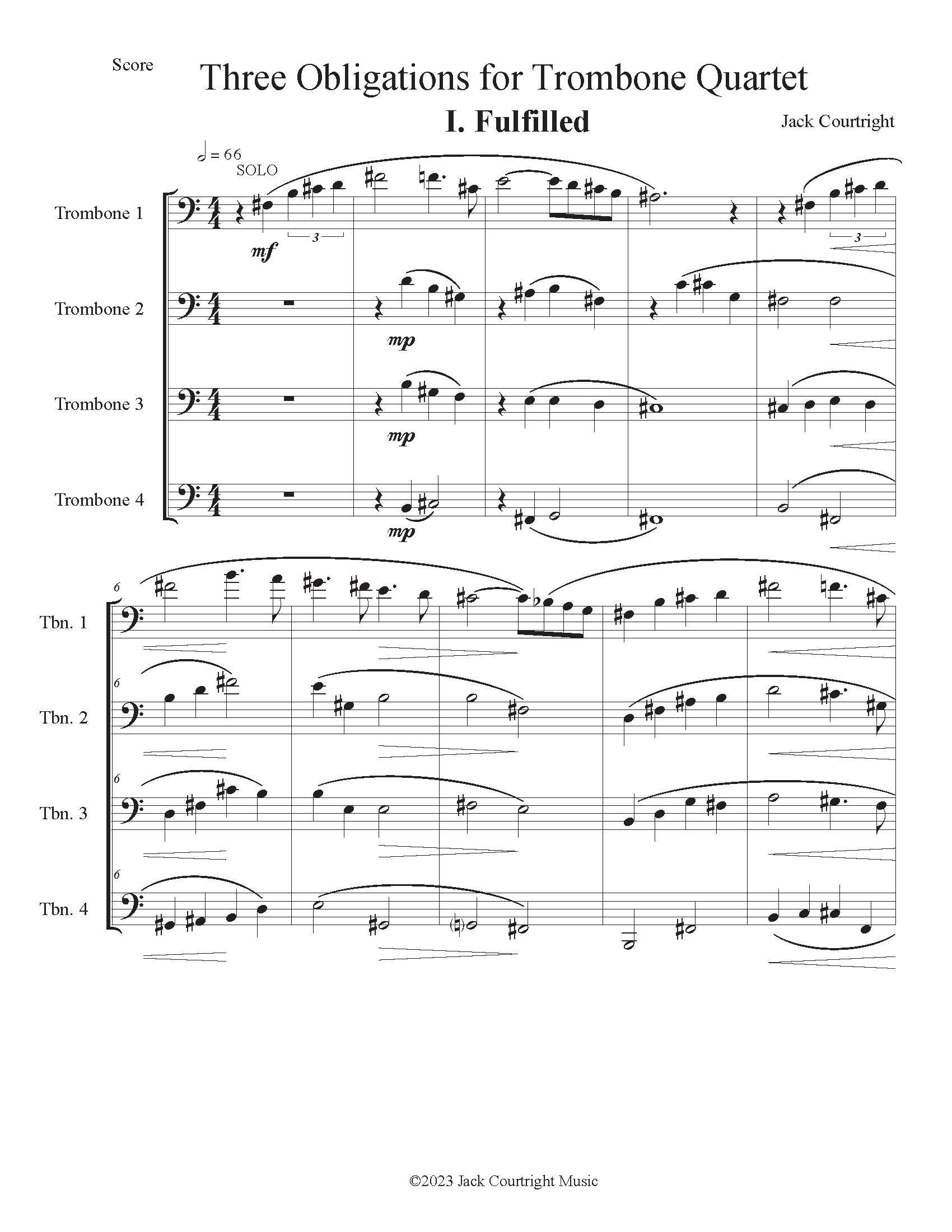 Three Obligations for Trombone Quartet