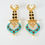 Thumbnail: Blue Enamel Painted Earring in Golden and Black