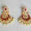 Thumbnail: Gorgeous Golden Kundan Chandbali with Pink Onyx stonesn Jadau Earring