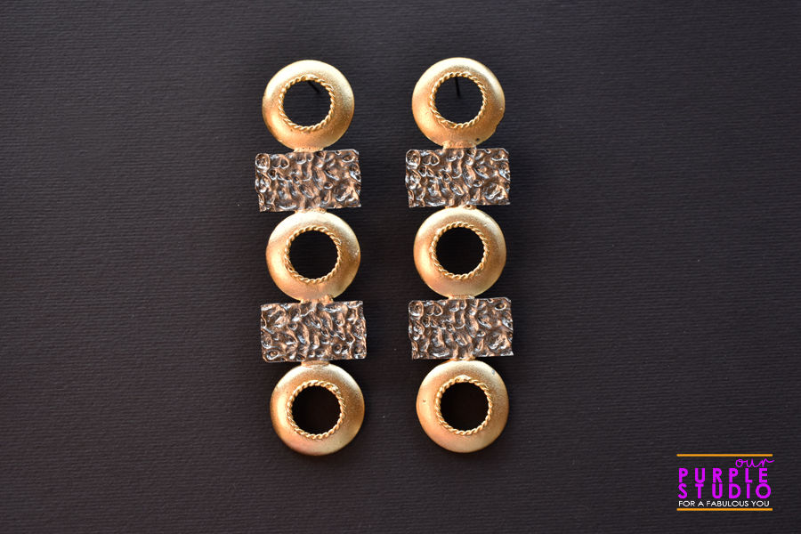 Smart Unconventional Antique Danglers in Gold