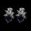 Thumbnail: Square Blue CZ leaf Stud Earring
