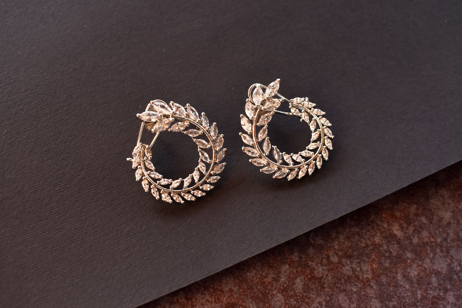 Sparkling Round Earrings in Rich CZ Stones