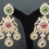 Thumbnail: Sophisticated Kundan Jadau Earrings with multicolour Onyx Stone