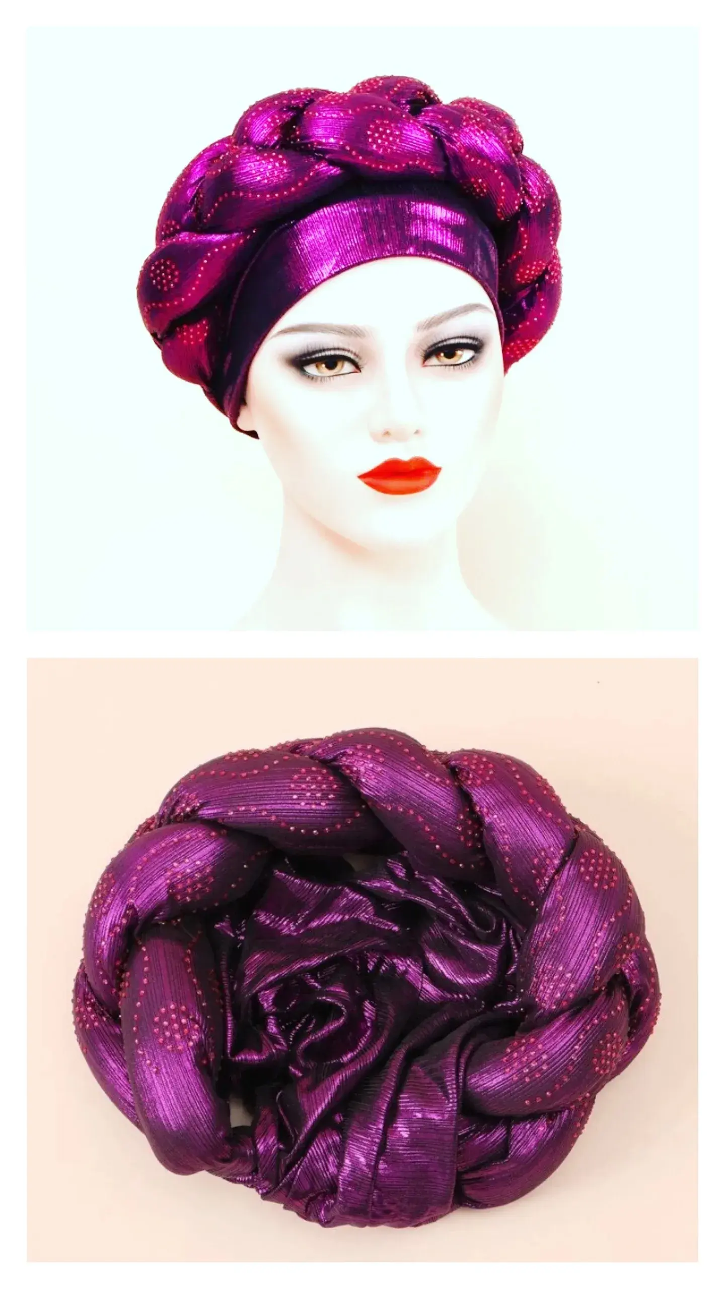 Purple Plum Bedazzled Hair Wrap
