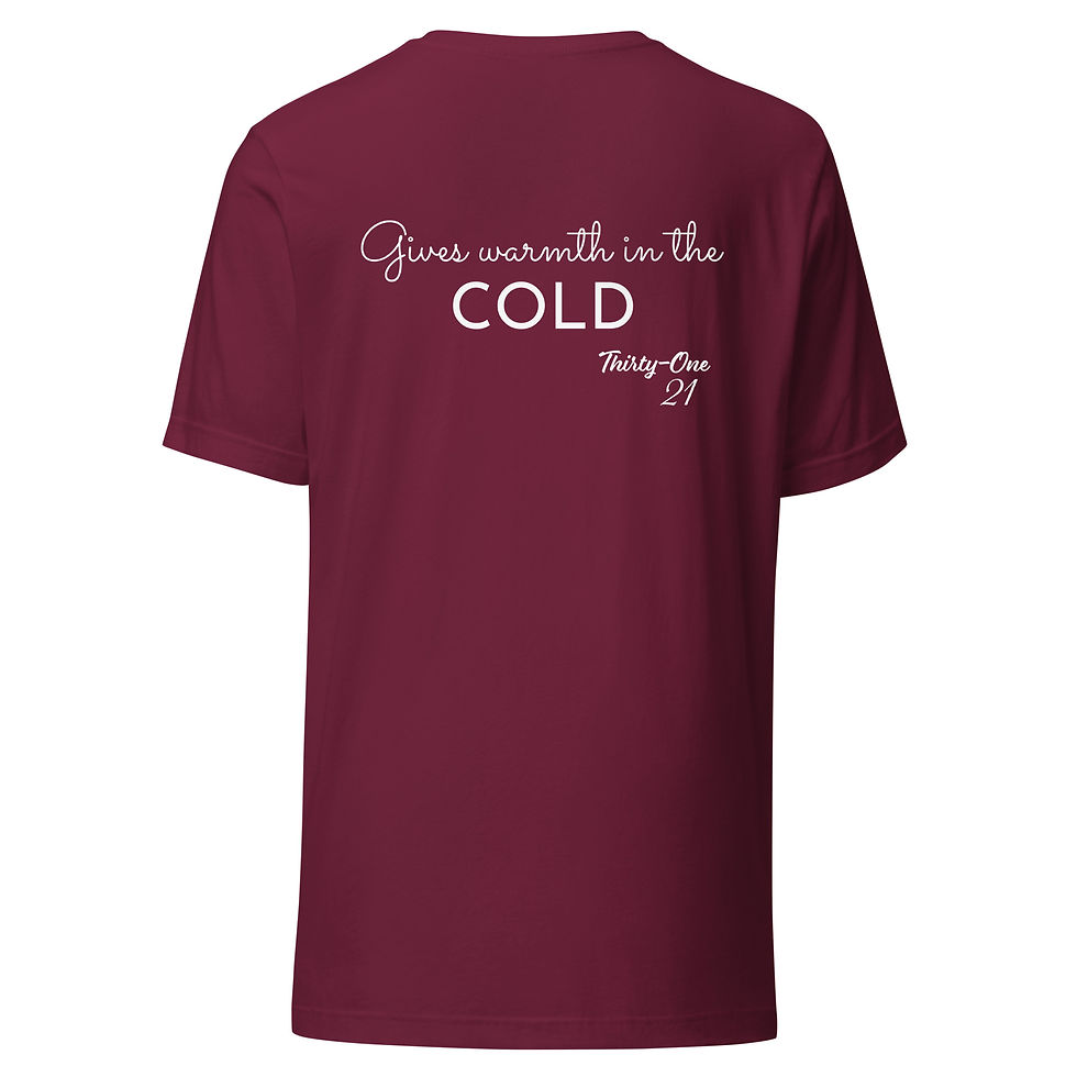 Thumbnail: Proverbs 31 Graphic Tee - Gives Warmth In The Cold WHITE LETTERS