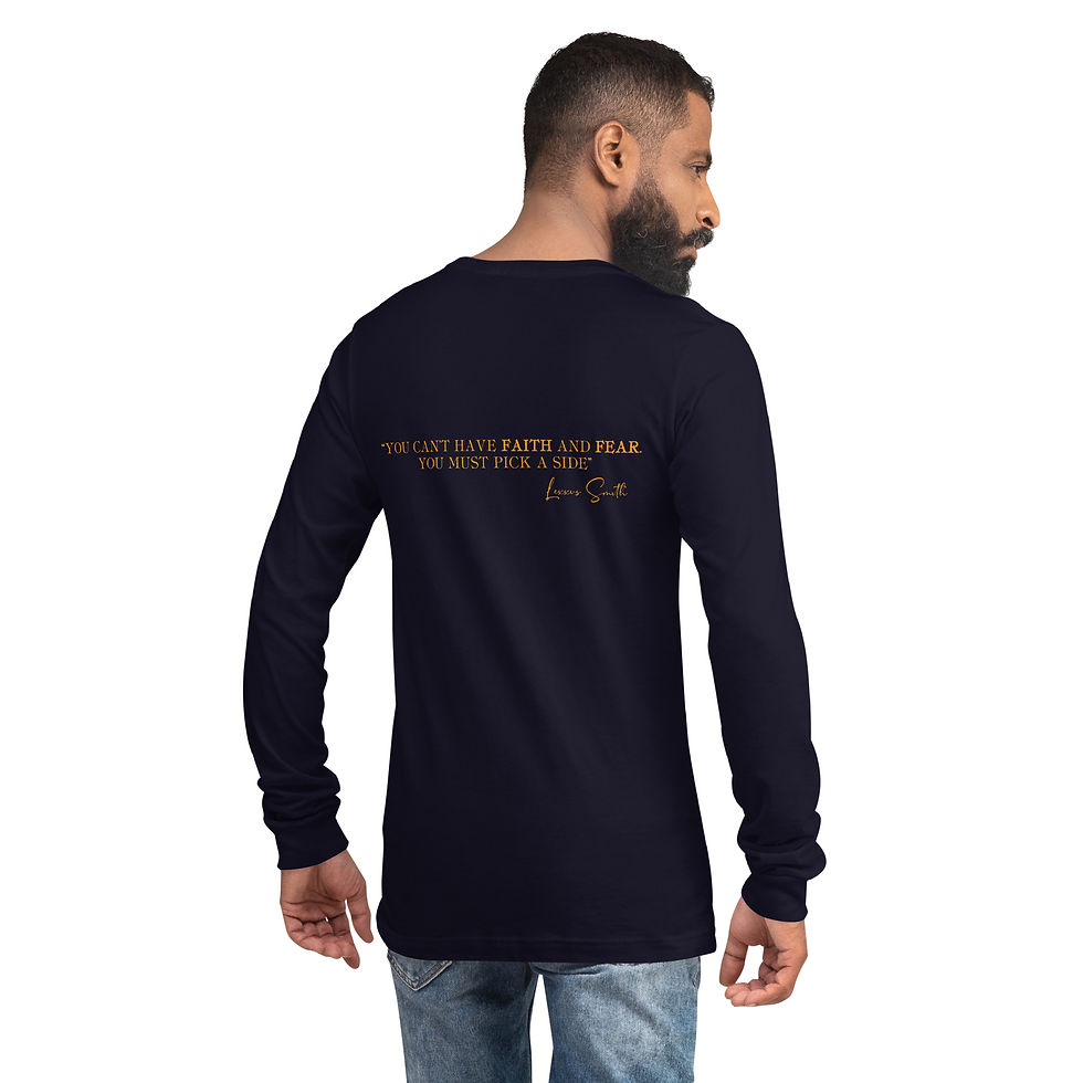 Thumbnail: Faith Over Fear Long Sleeve Shirt, Gold Letters, Unisex