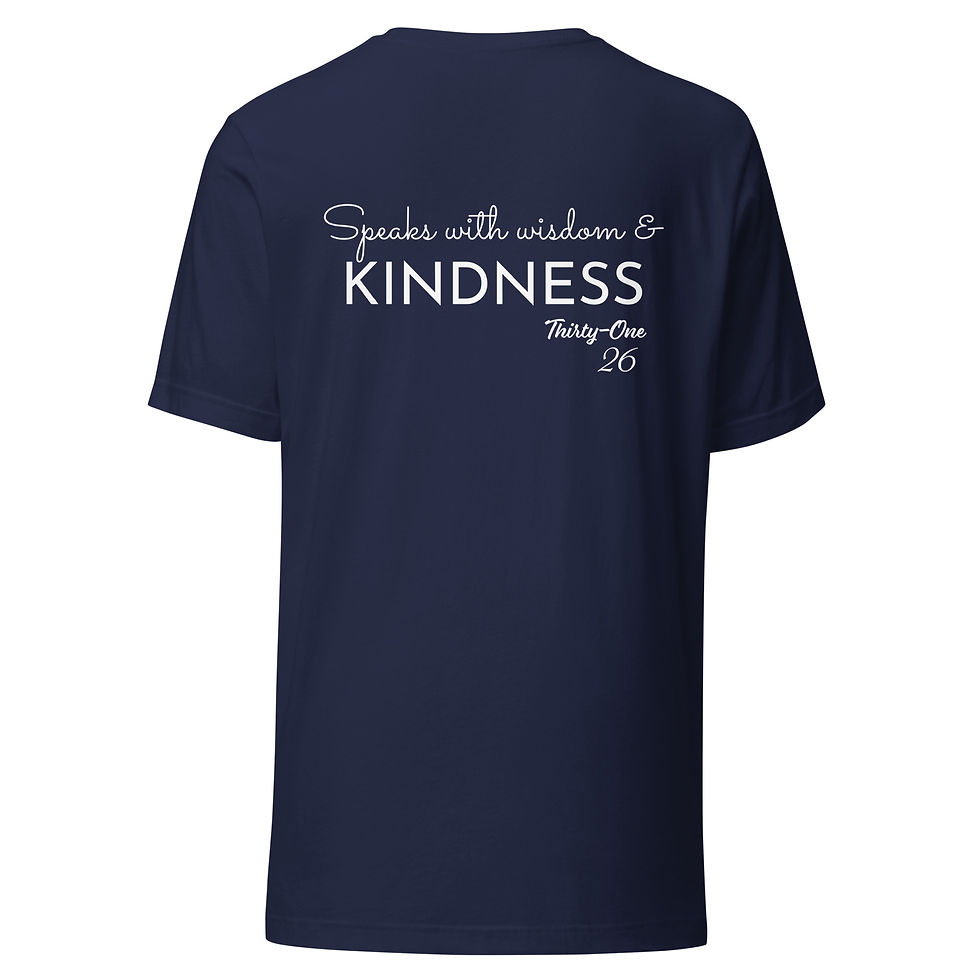 Thumbnail: Proverbs 31 Graphic Tee - Speaks With Wisdom And Kindness WHITE LETTERS