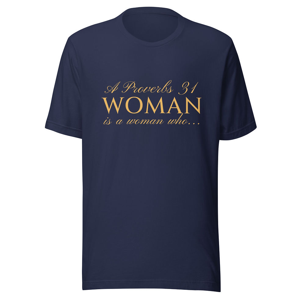 Thumbnail: Proverbs 31 Graphic Tee - Gives Warmth In The Cold GOLD LETTERS