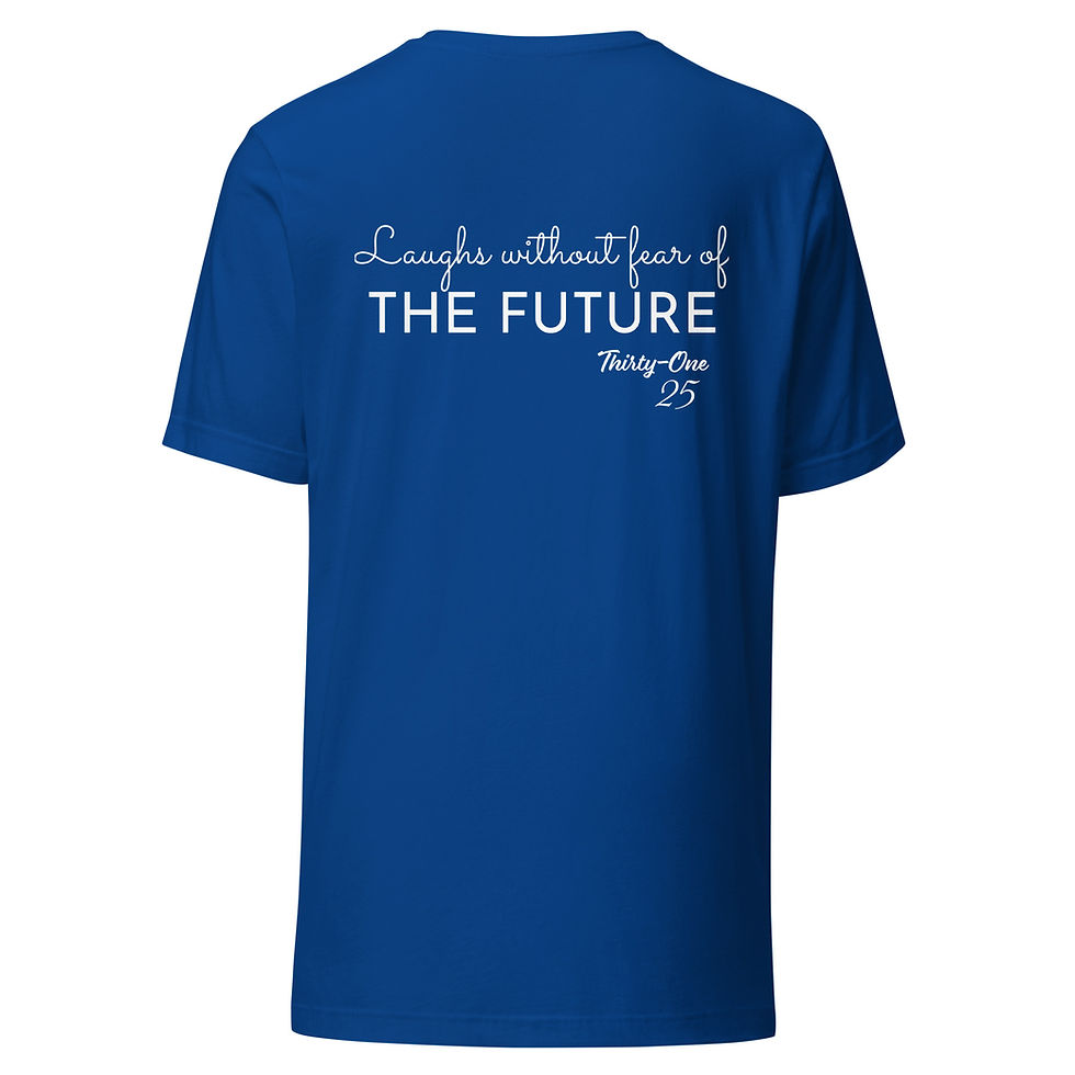 Thumbnail: Proverbs 31 Graphic Tee - Laughs Without Fear Of The Future WHITE LETTERS