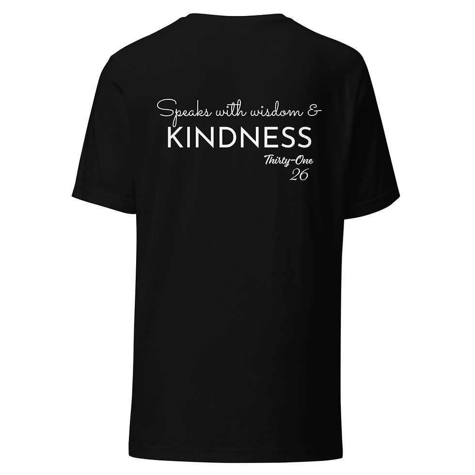 Thumbnail: Proverbs 31 Graphic Tee - Speaks With Wisdom And Kindness WHITE LETTERS