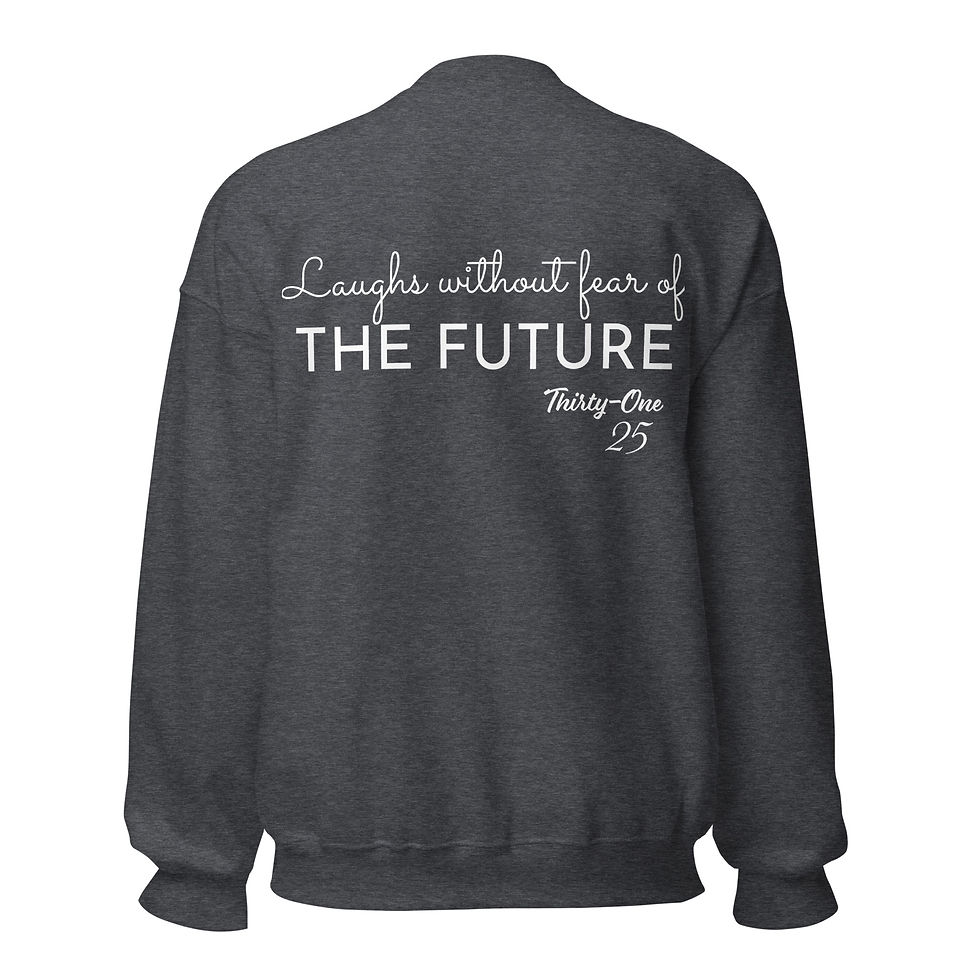 Thumbnail: The Proverbs 31 Woman - Laughs Without Fear Of The Future WHITE LETTERS 