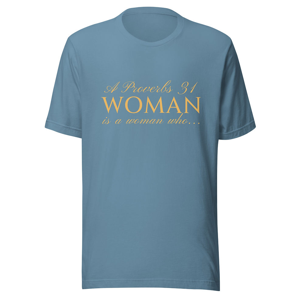 Thumbnail: Proverbs 31 Graphic Tee - Is Clothed With Strength GOLD LETTERS