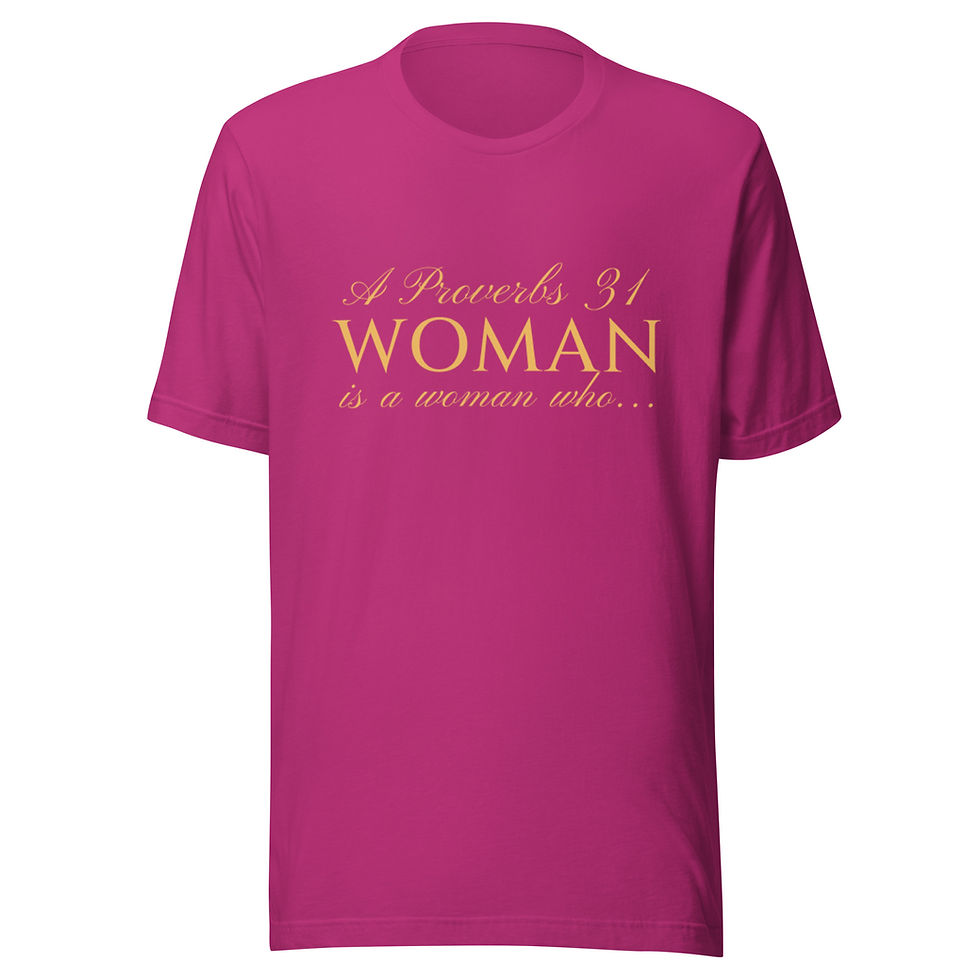 Thumbnail: Proverbs 31 Graphic Tee - Does Not Suffer From Laziness GOLD LETTERS