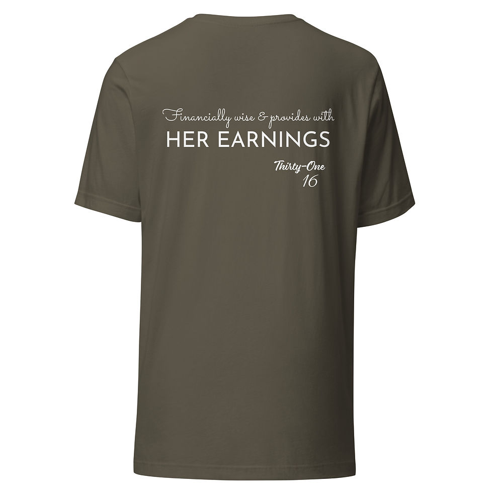 Thumbnail: Proverbs 31 Graphic Tee - Is Financially Wise WHITE LETTERS