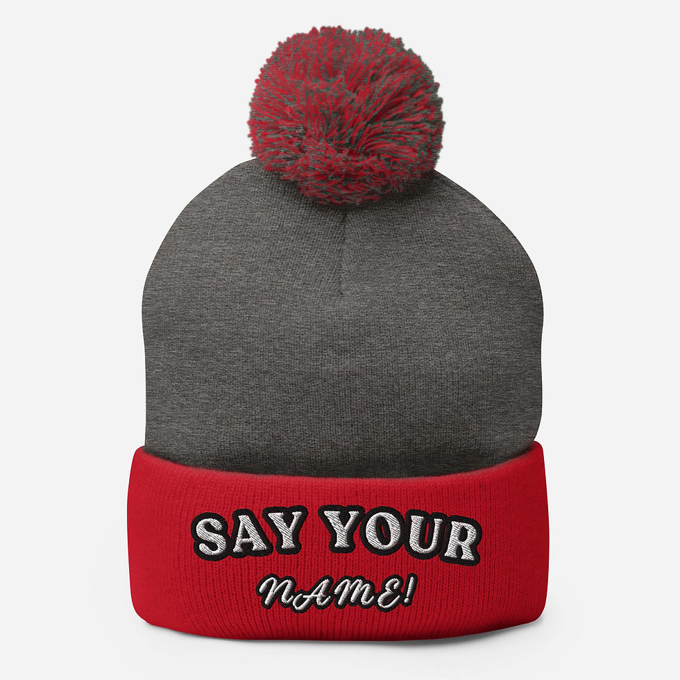 Thumbnail: SYNI Embroidered Pom-Pom Beanie, Color Variations