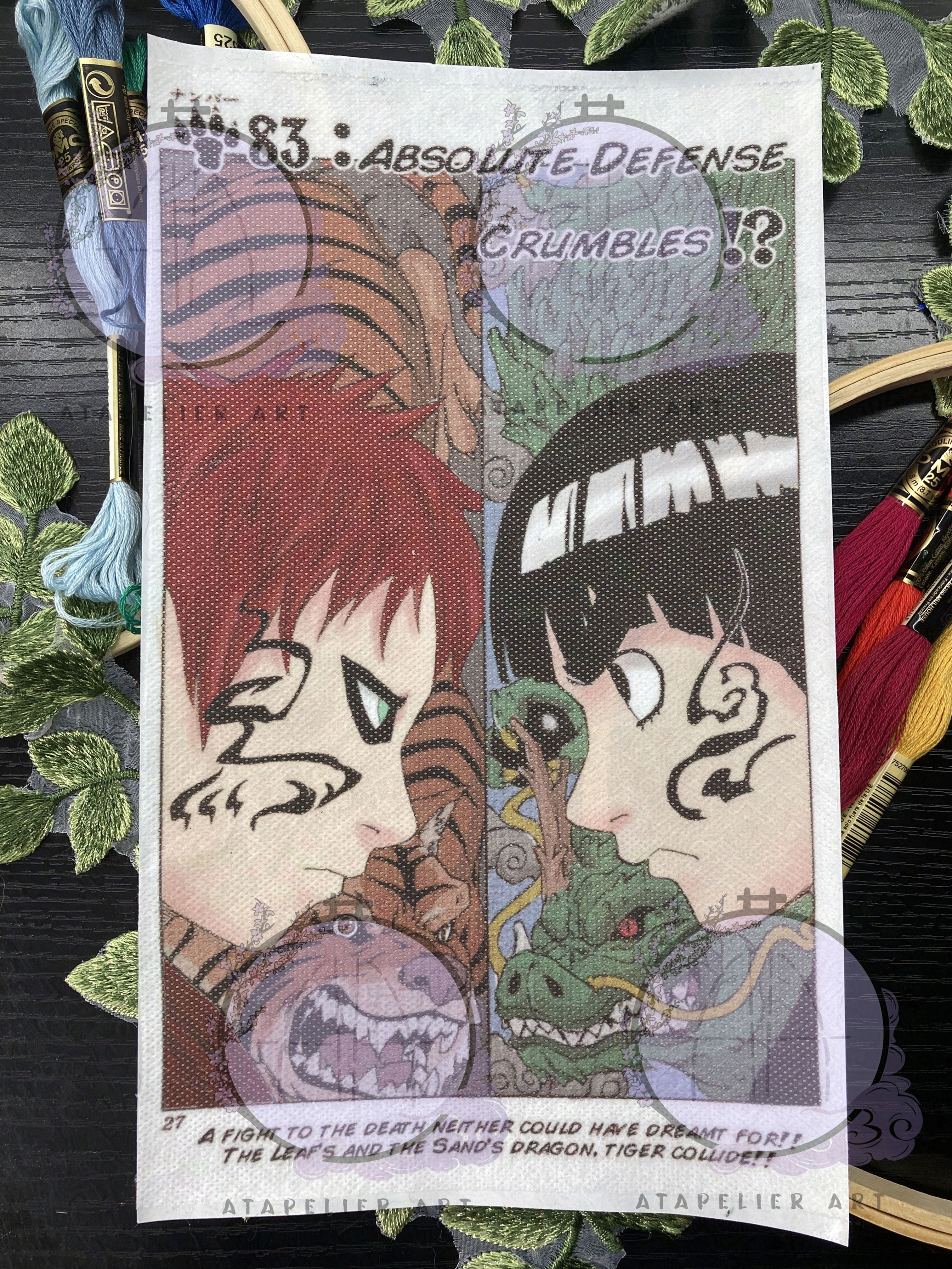 Gaara Vs. Lee Embroidery Stencil