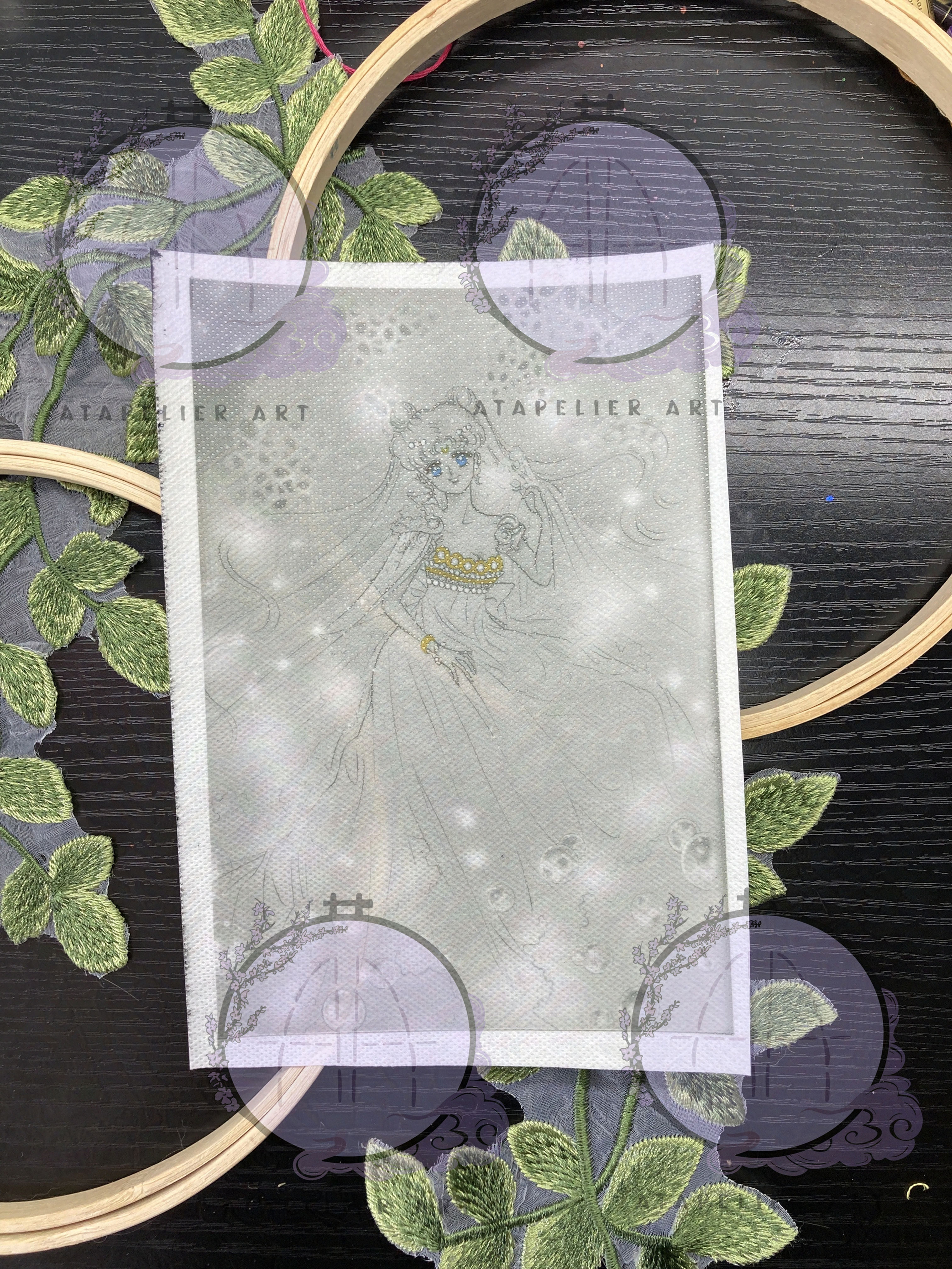 Year of the Rabbit Embroidery Stencil