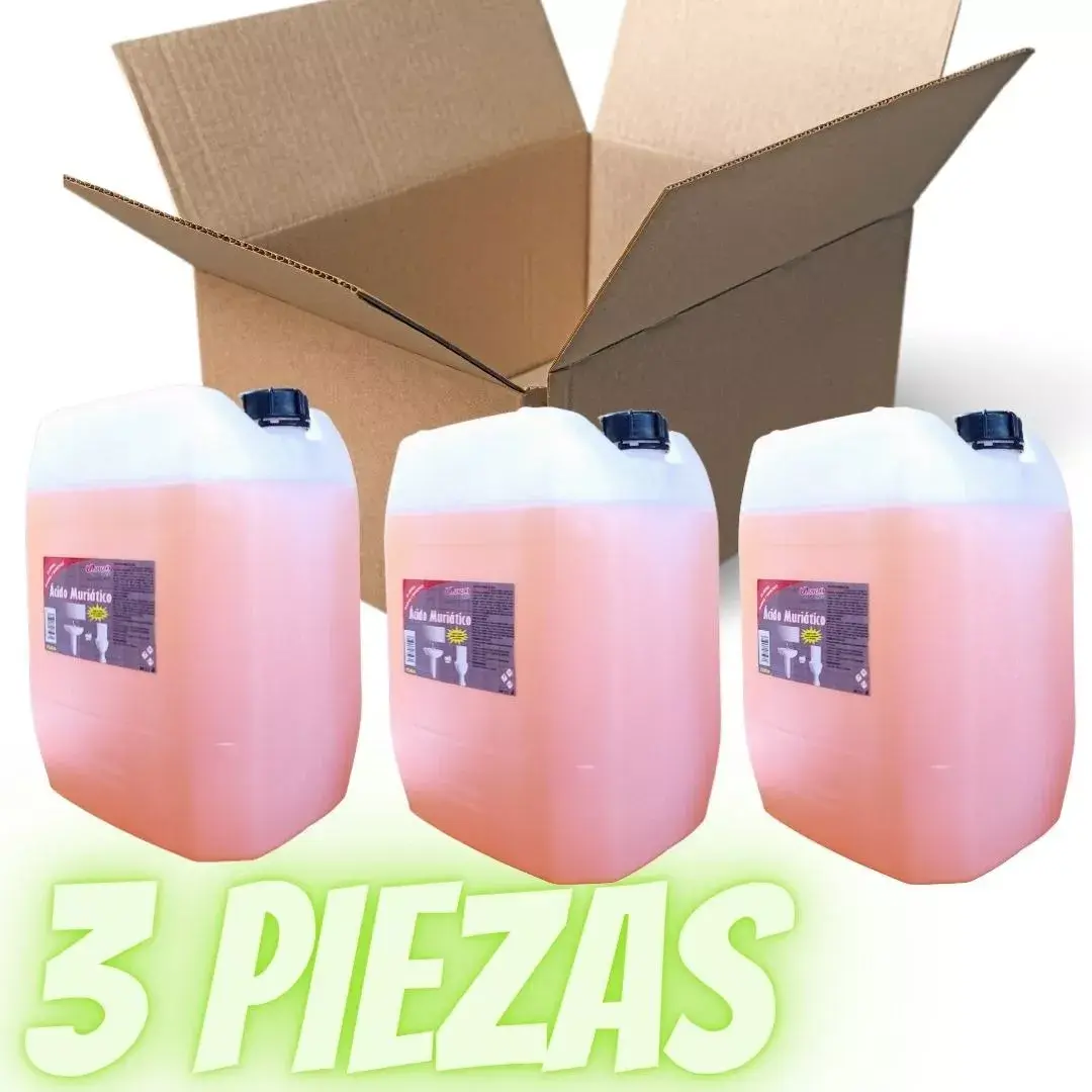 Limpiador Ácido Muriático 20 L Alta Concentración 3 Pzs