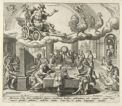 The Planet Mercurius and his Children, Harmen Jansz Muller, after Maarten van Heemskerck, 1566-1570