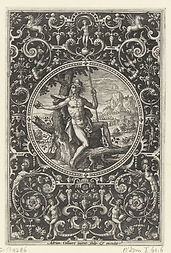Medallion in which Paris, Seated Against a Tree, Adriaen Collaert, 1570-1618