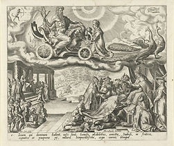 The Planet Jupiter and his Children, Harmen Jansz Muller, After Maarten van Heemskerck, 1566 - 1570