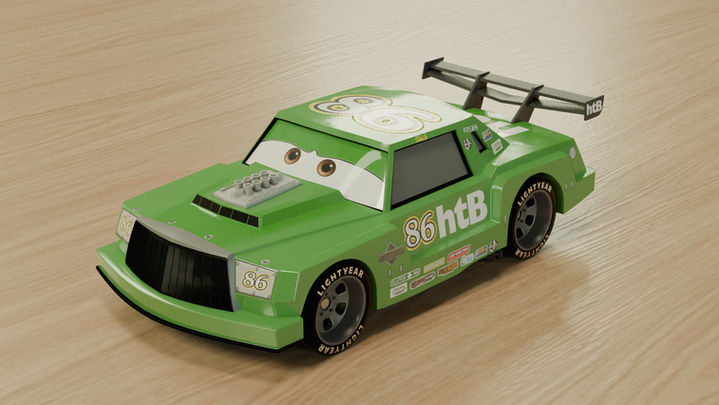 A picture showing Chick Hicks from Cars Race O Rama