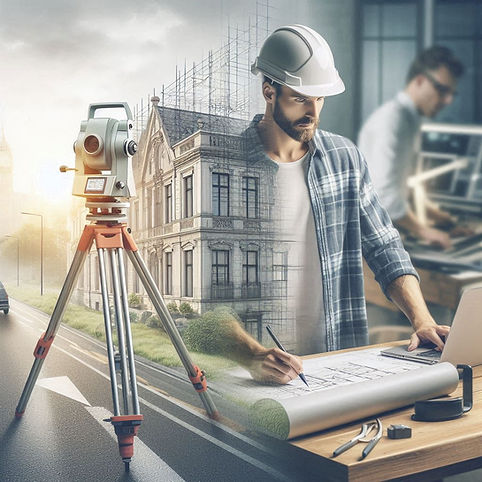 A surveyor / designer performing surveying or CAD draughting and modelling for design or as-built modelling purposes.