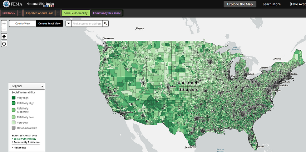 Social Vulnerability Map United States Weather Natural Disasters Finances Income Resources Risk