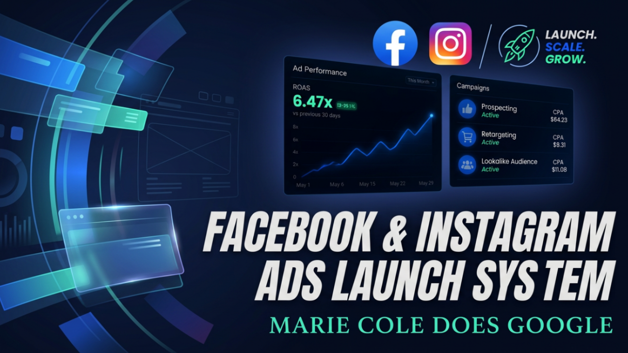 Facebook and Instagram Ads Launch System interactive checklist cover