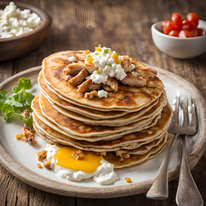 Panqueca Integral de Frango com Cottage