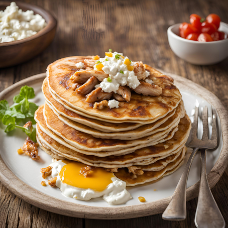 Panqueca Integral de Frango com Cottage