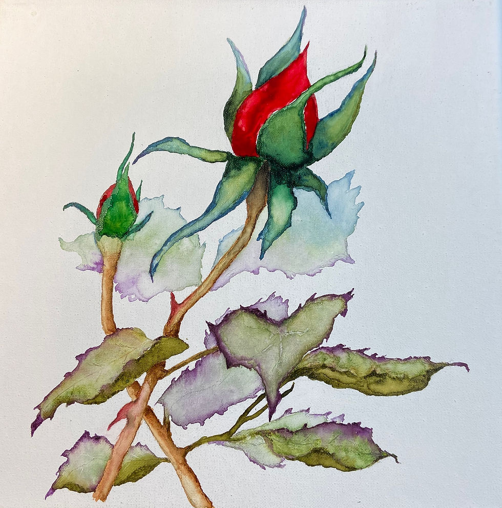 Thumbnail: Watercolor Roses on Canvas