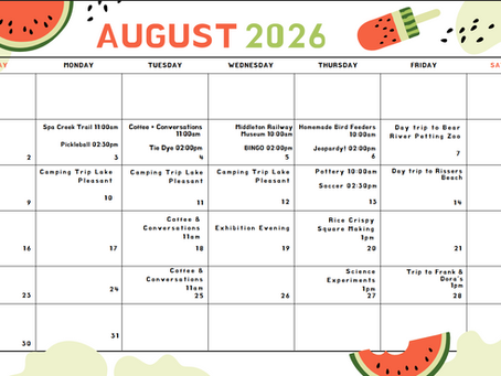 Community Hub - August Recreation Calendar