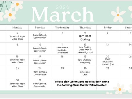 Community Hub - March 2026 Calendar